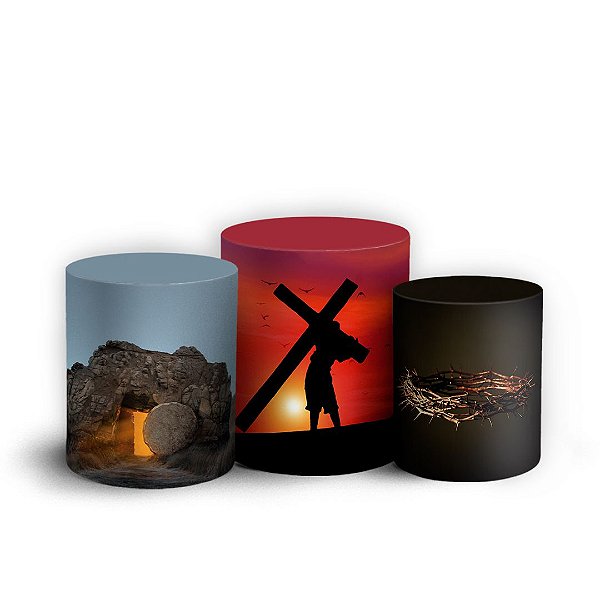 Capas Trio Cilindro Sublimado Vest Facil - Religioso