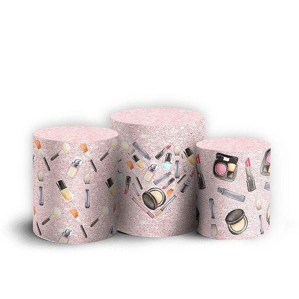 Capas Trio Cilindro Sublimado Vest Facil - Maquiagem