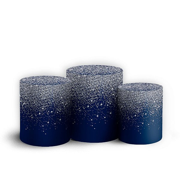 Capas Trio Cilindro Sublimado Vest Facil - Glitter Azul
