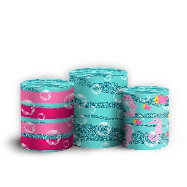 Capas Trio Cilindro Sublimado Vest Facil - Sereia
