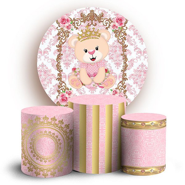 KIT Redondo e Trio - Ursinha Realeza - Sublimado 3D