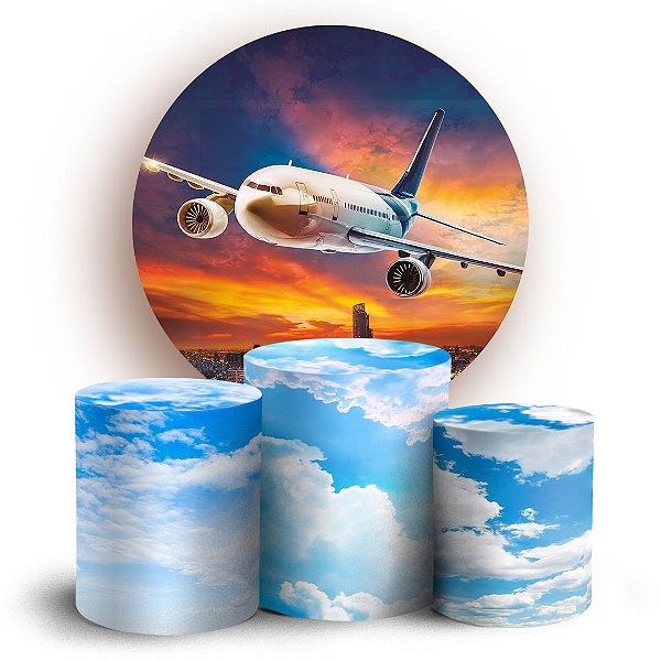 KIT Redondo e Trio - Aviao - Sublimado 3D