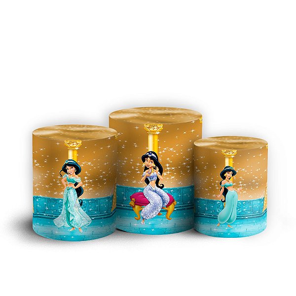 Trio Cilindro - Princesa Jasmine - Sublimado 3D + Elástico