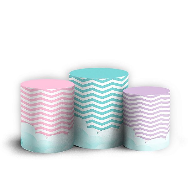 Capas Trio Cilindro Sublimado Vest Facil - Pocoyo Geometrico