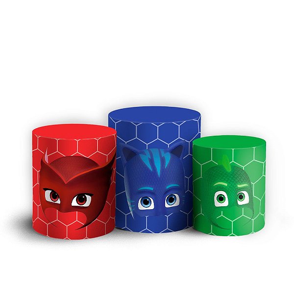 Capas Trio Cilindro Sublimado Vest Facil - PJ Mask