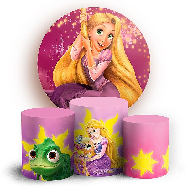 KIT Redondo e Trio - Rapunzel - Sublimado 3D
