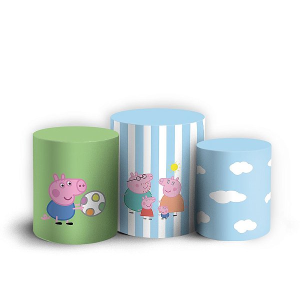 Capas Trio Cilindro Sublimado Vest Facil - Peppa Pig