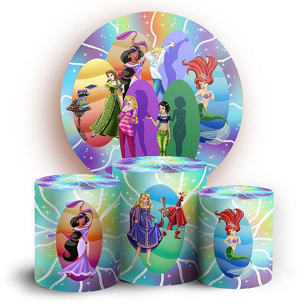KIT Redondo e Trio - Princesas da Disney - Sublimado 3D