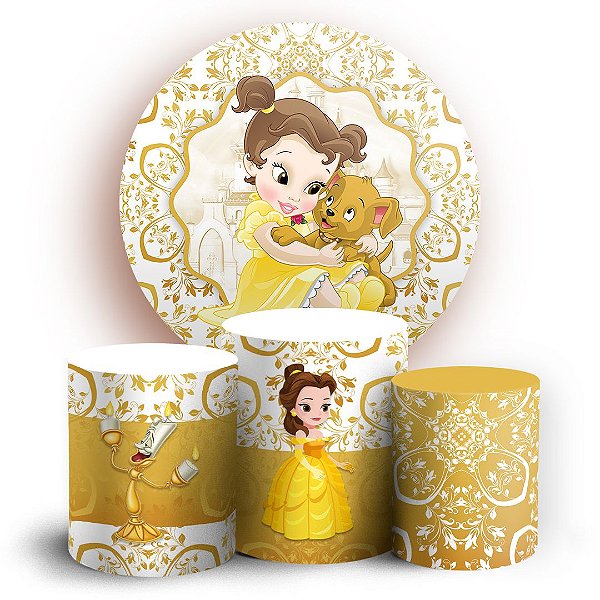 KIT Redondo e Trio - Princesa Bela - Sublimado 3D