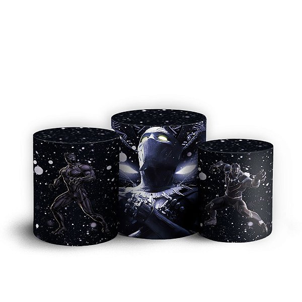 Trio Cilindro - Pantera Negra - Sublimado 3D + Elástico