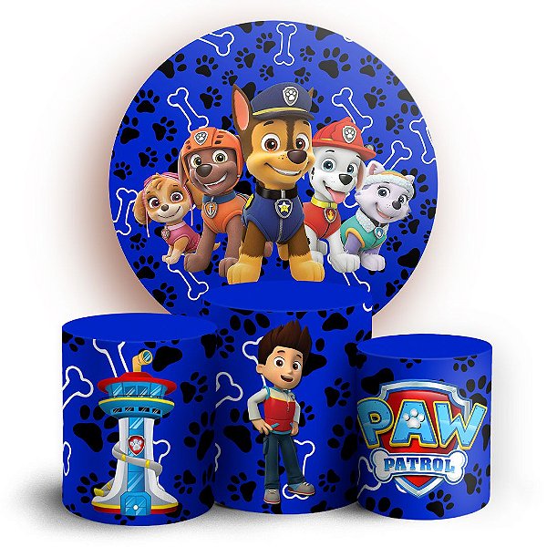 Capas Painel Redondo e Trio Cilindro Sublimado - Patrulha Canina