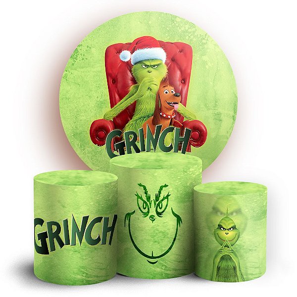 KIT Redondo e Trio - O Grinch - Sublimado 3D