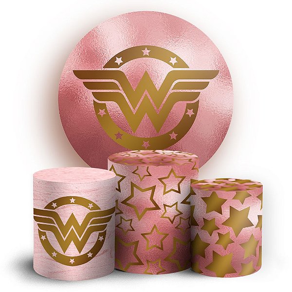 KIT Redondo e Trio - Mulher Maravilha - Sublimado 3D
