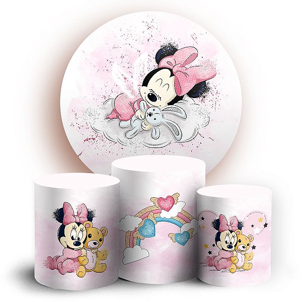 KIT Redondo e Trio - Minnie Baby - Sublimado 3D