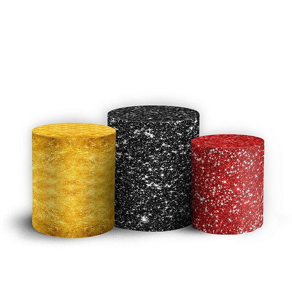 Trio Cilindro - Minnie Glitter - Sublimado 3D + Elástico