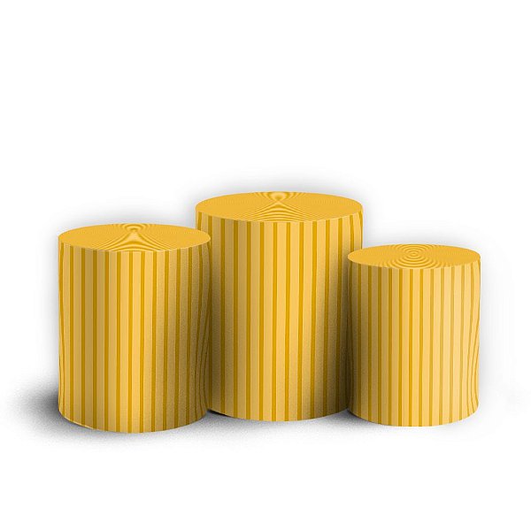 Capas Trio Cilindro Sublimado Vest Facil - Bohos Amarelo
