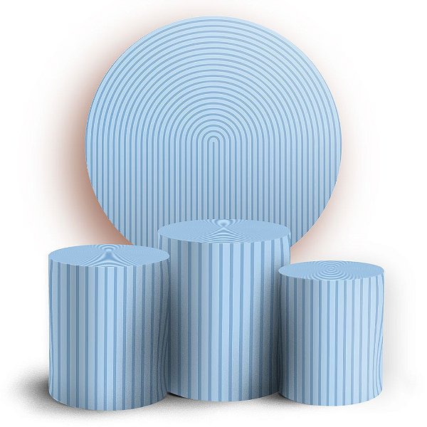 KIT Redondo e Trio - Bohos Azul - Sublimado 3D