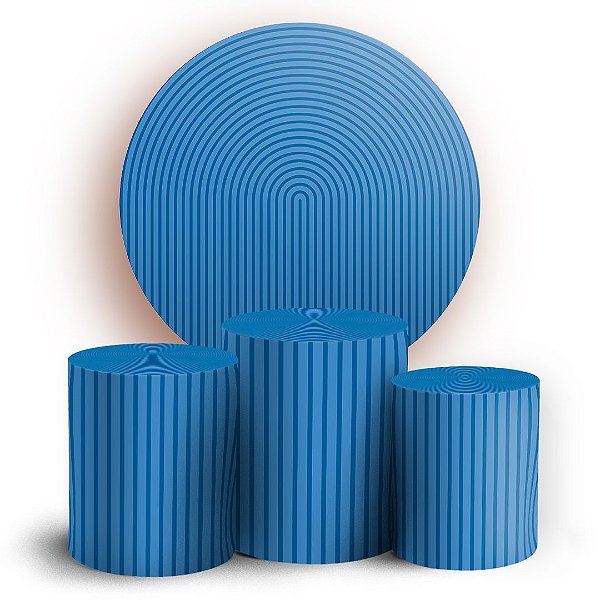 KIT Redondo e Trio - Bohos Azul - Sublimado 3D