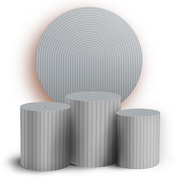 KIT Redondo e Trio - Bohos Cinza - Sublimado 3D