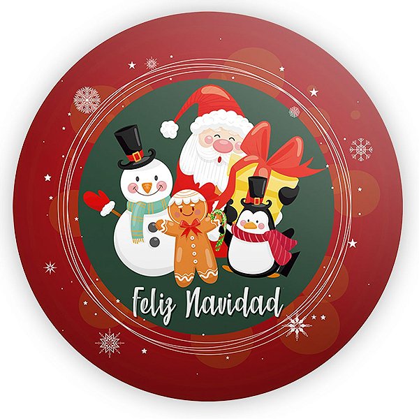 Painel Redondo - Feliz Navidad - Sublimado 3D