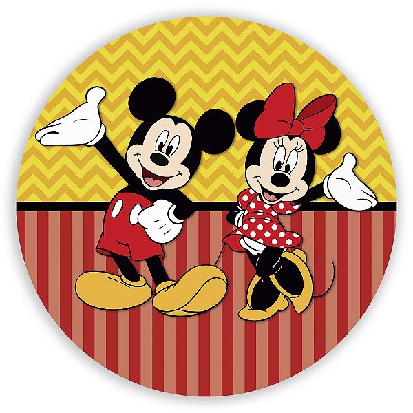 Painel Redondo - Mickey e Minnie - Sublimado 3D