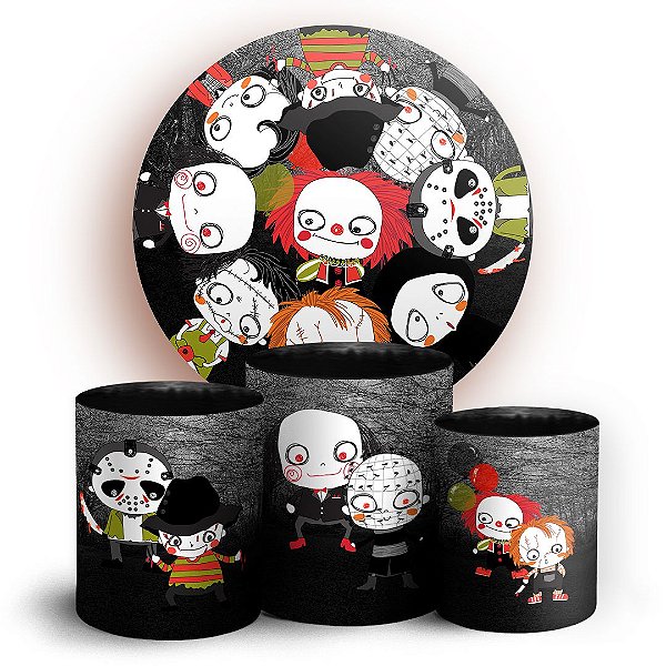 KIT Redondo e Trio - Terror - Sublimado 3D