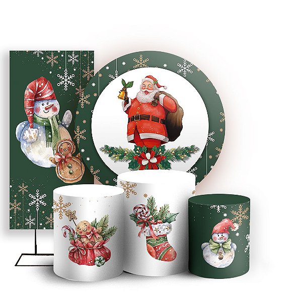 KIT Redondo Trio e Faixa - Natal - Sublimado 3D