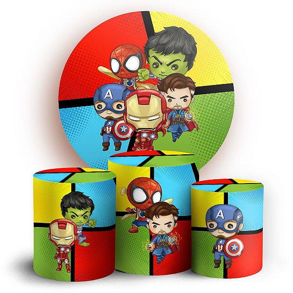 KIT Redondo e Trio - Super Heróis - Sublimado 3D