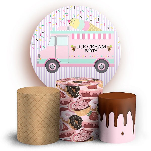 KIT Redondo e Trio - Sorveteria - Sublimado 3D