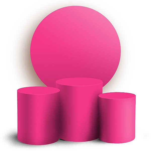 KIT Redondo e Trio - Rosa Liso - Sublimado 3D