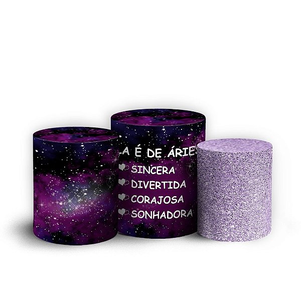 Trio Cilindro - Signos Aries - Sublimado 3D + Elástico