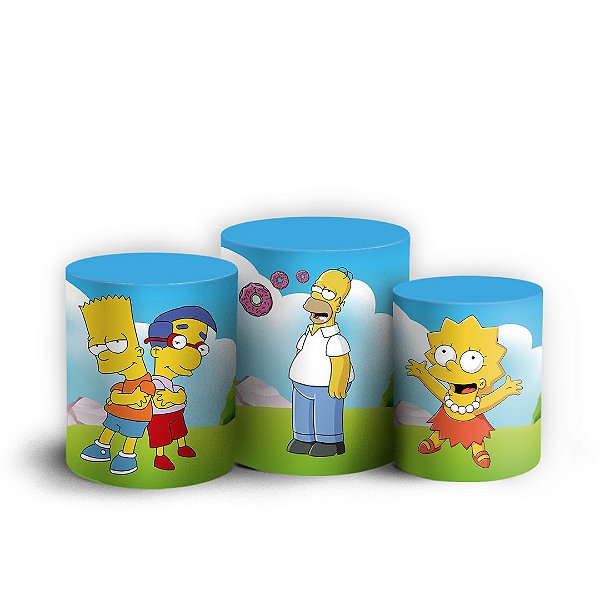 Capas Trio Cilindro Sublimado Vest Facil - Simpsons