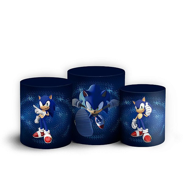 Capas Trio Cilindro Sublimado Vest Facil - Sonic