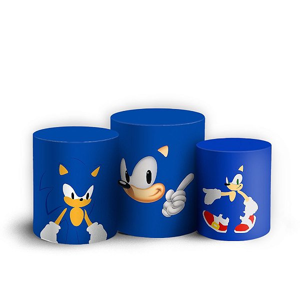 Capas Trio Cilindro Sublimado Vest Facil - Sonic