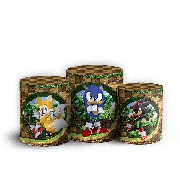 Capas Trio Cilindro Sublimado Vest Facil - Sonic