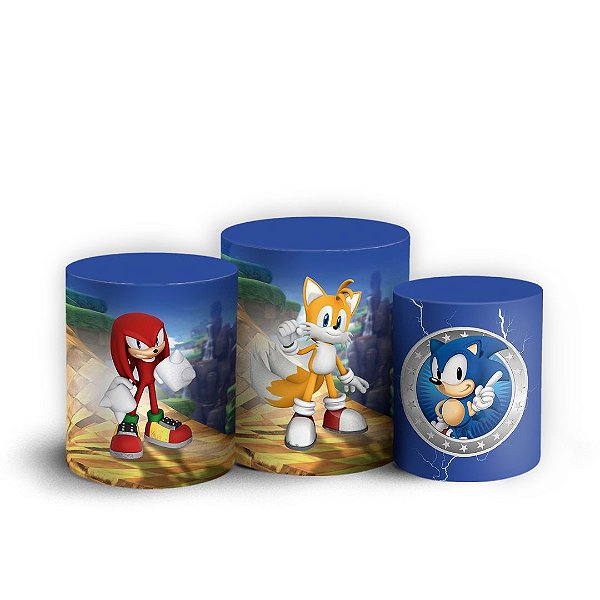 Capas Trio Cilindro Sublimado Vest Facil - Sonic