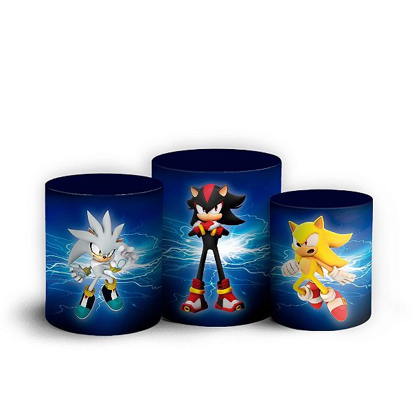 Capas Trio Cilindro Sublimado Vest Facil - Sonic