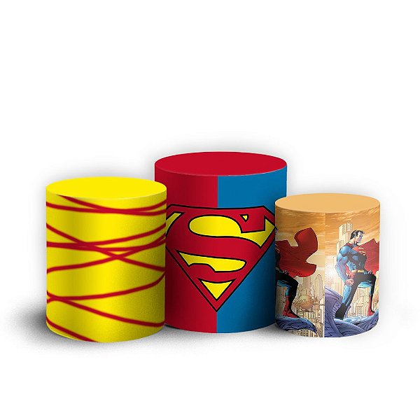 Capas Trio Cilindro Sublimado Vest Facil - Super Homem