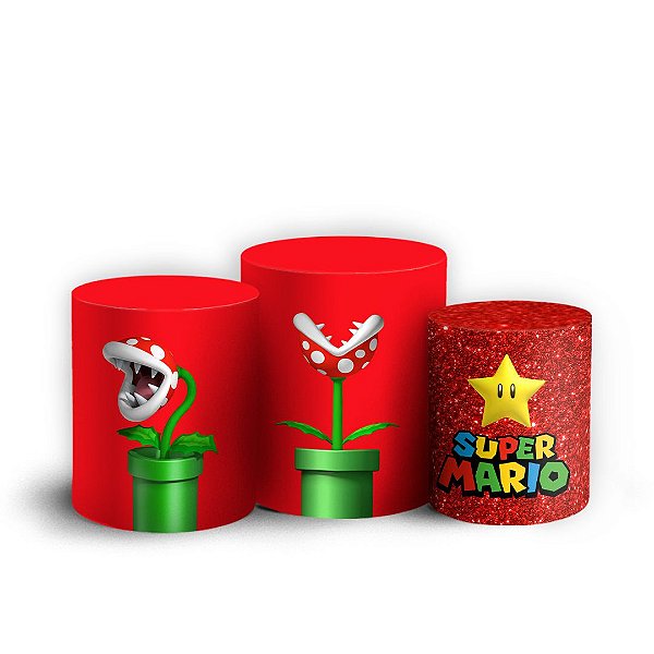 Capas Trio Cilindro Sublimado Vest Facil - Super Mario