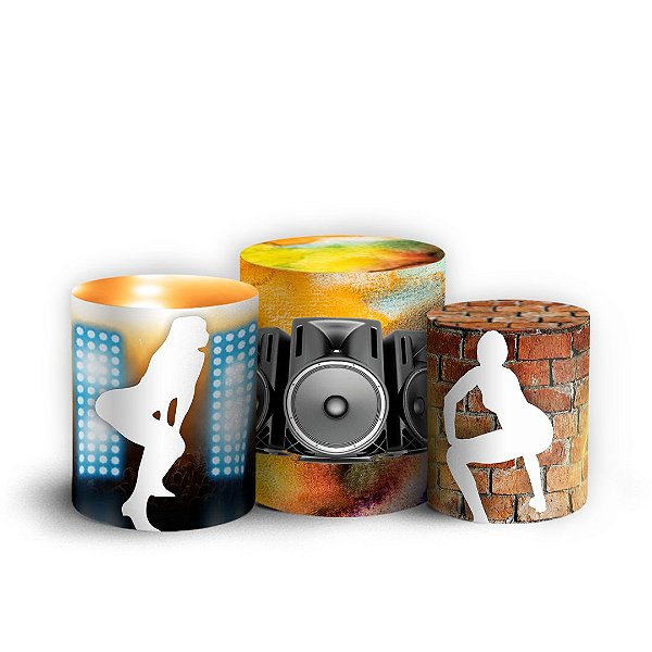 Capas Trio Cilindro Sublimado Vest Facil - Baile Funk