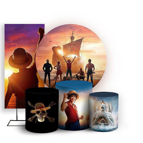 Capas Painel Redondo Trio Cilindro e Faixa Lateral Sublimado - One Piece
