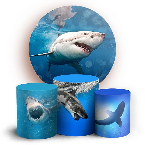 KIT Redondo e Trio -  Tubarão - Sublimado 3D