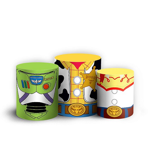 Capas Trio Cilindro Sublimado Vest Facil - Toy Story