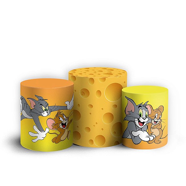 Trio Cilindro - Tom e Jerry - Sublimado 3D + Elástico