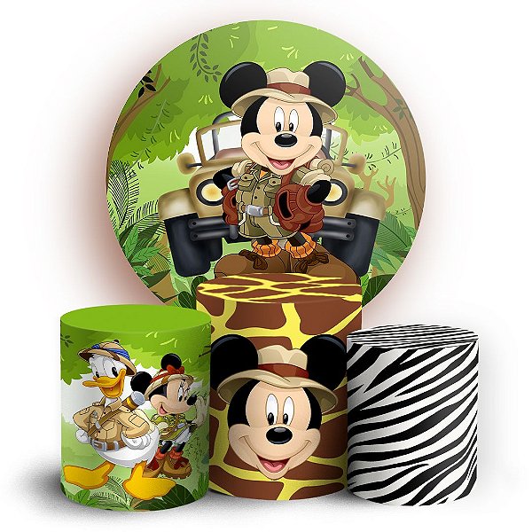 KIT Redondo e Trio - Mickey Safari - Sublimado 3D