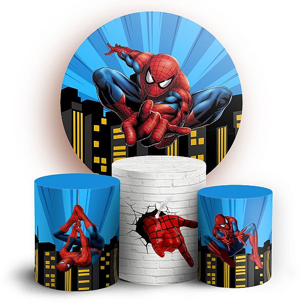 KIT Redondo e Trio - Homem Aranha - Sublimado 3D