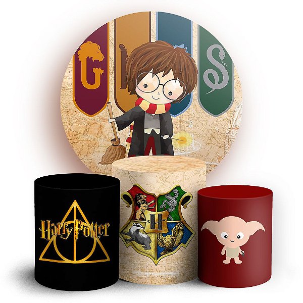 KIT Redondo e Trio - Harry Potter - Sublimado 3D