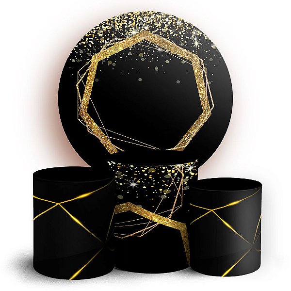 KIT Redondo e Trio - Abstrato Glitter - Sublimado 3D