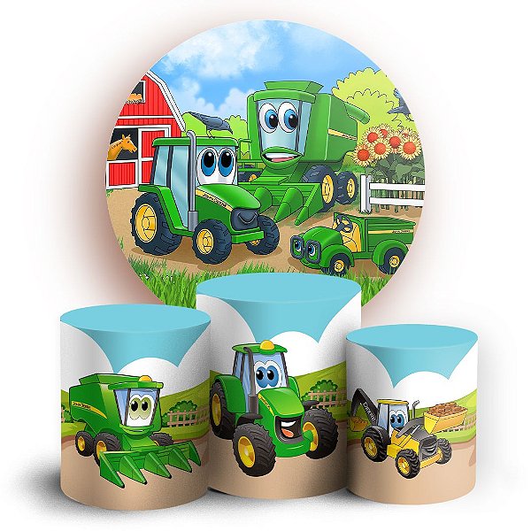 KIT Redondo e Trio - Johnny Tractor e Amigos - Sublimado 3D