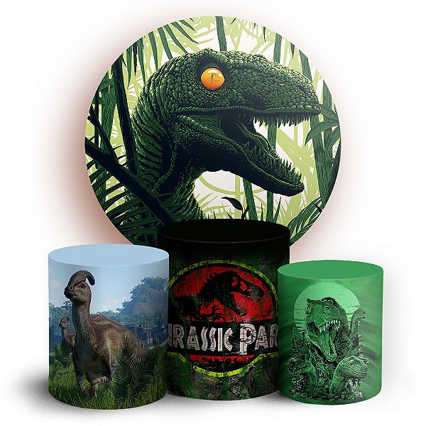 KIT Redondo e Trio - Jurassic World - Sublimado 3D